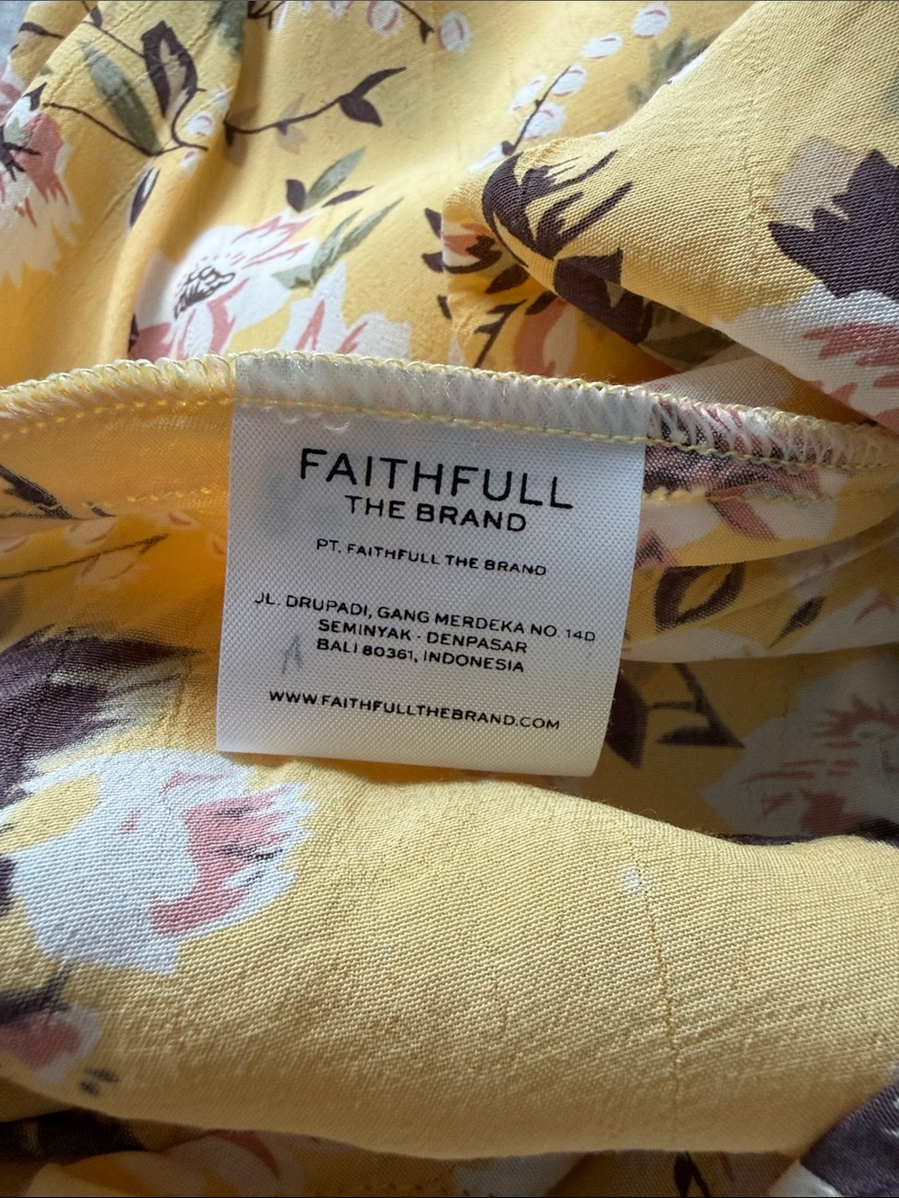 Faithfull the Brand Yellow Floral Jasmine Dress Size 4 - Picture 5 of 8